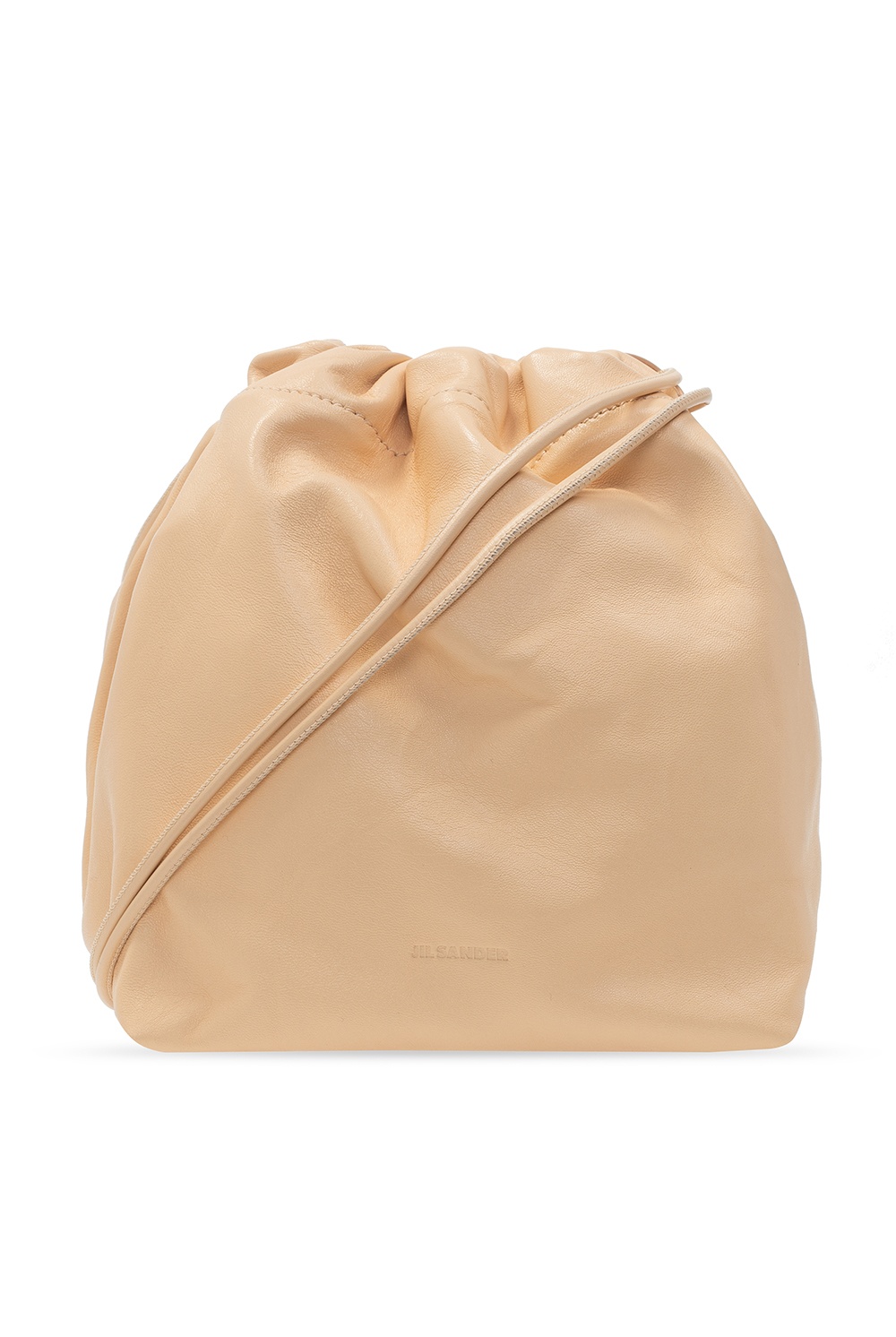 ★【JIL SANDER】 DRAWSTRING SHOULDER BAG★ Black Leather shoulder bag | JIL SANDER | NET-A-PORTER